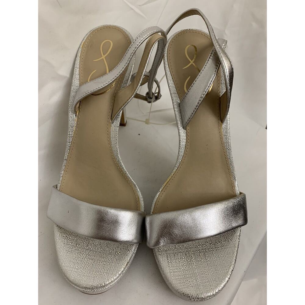Sam Edelman Silver Strappy Heels Womens 6 Sparkly
